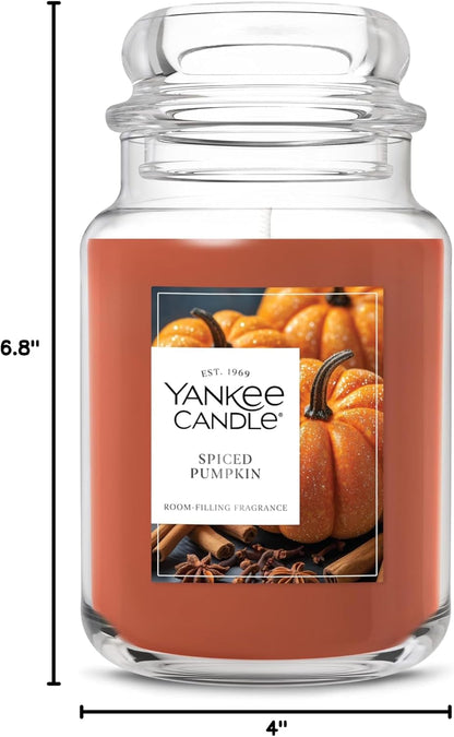 Yankee Candle Spiced Pumpkin, Fall Scented Candle, 22Oz Large Jar with up to 150 Hour Burn Time, Giftable9