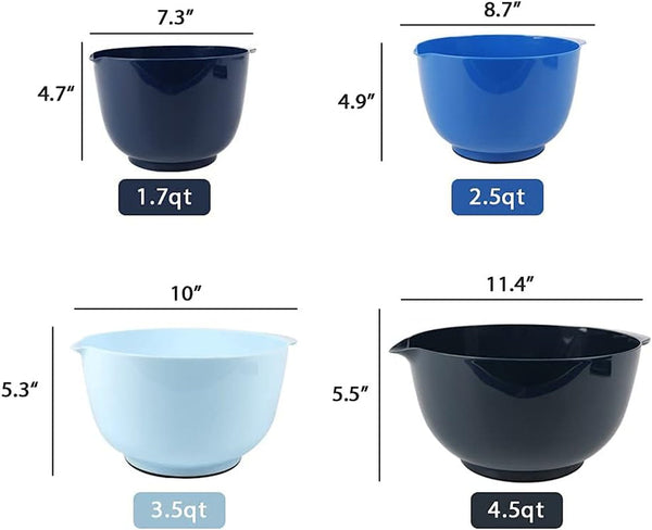 Classic Mixing Bowls Set of 4, BPA Free Plastic, Microwave Safe2