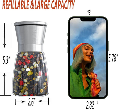 Original Stainless Steel Salt or Pepper Grinder - Top Spice Mill with Ceramic Blades, Brushed Stainless Steel and Adjustable Coarseness by Pepper Grinder （Single Package）2
