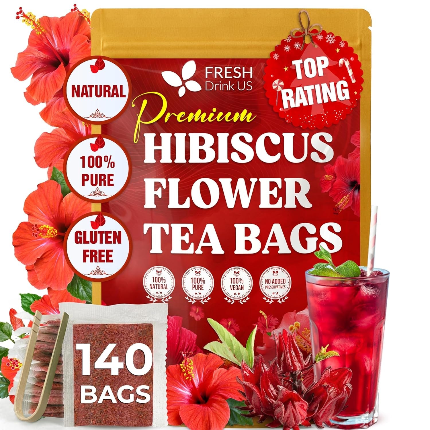 140-bags-hibiscus-flowers-tea-100-natural-and-pure-loose-flower-hibiscus-herbal-tea-hibiscus-flower-tea-no-sugar-no-caffeine-no-gluten-vegan