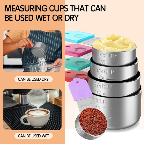 Magnetic Measuring Cups, 5 Stainless Steel Nesting Measuring Cup Set for Measuring Dry or Liquid Ingredients3