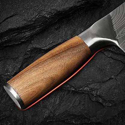 Meat Cleaver, 8 Inch Cleaver Knife Damascus Laser Pattern 40Cr13 Stainless Steel Kitchen Knives5