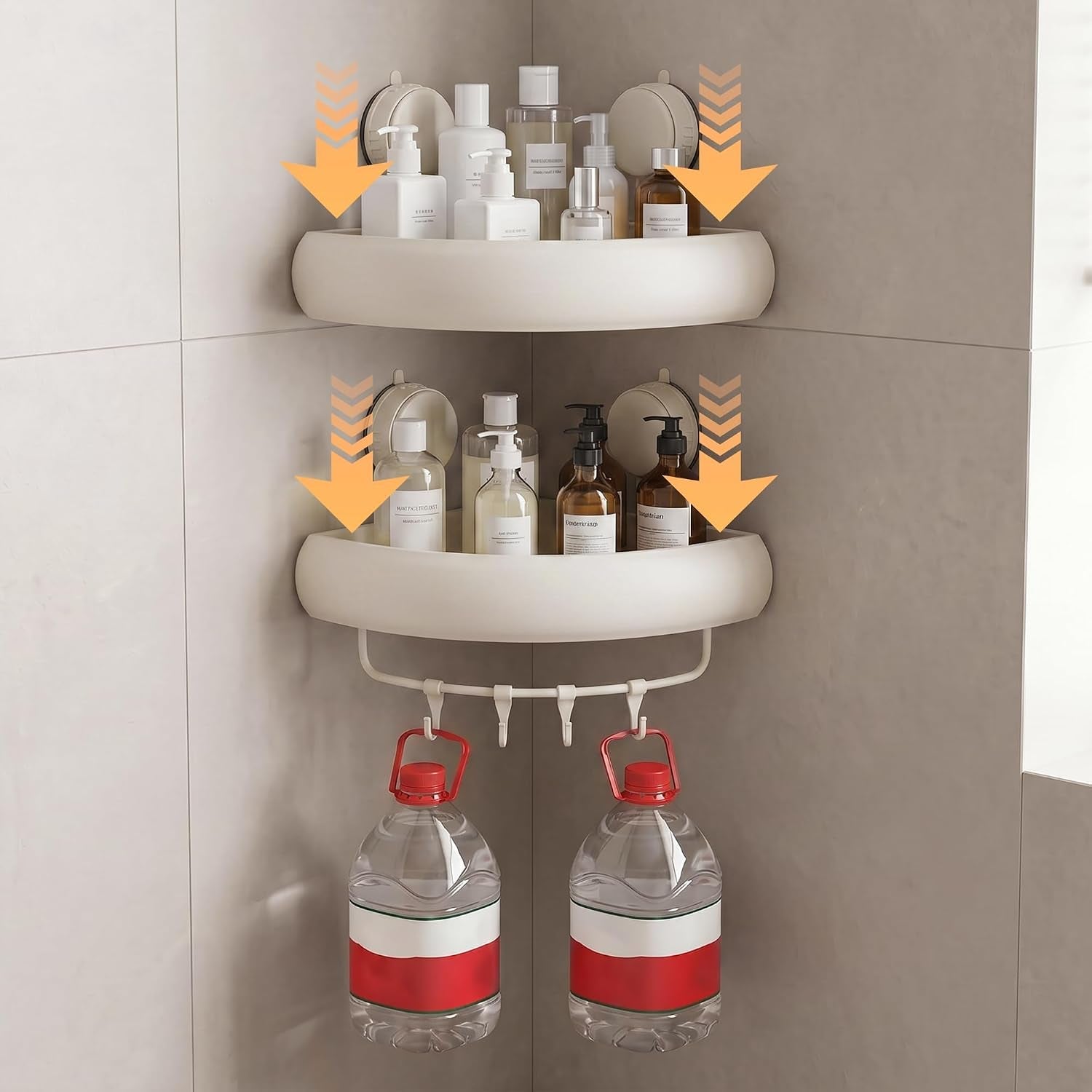shower-caddy-suction-cup-2-pack-cream-white-no-drilling-corner-bathroom-organizer-rust-proof-shower-shelf-for-inside-shower-with-removable-hooks-towel-bar