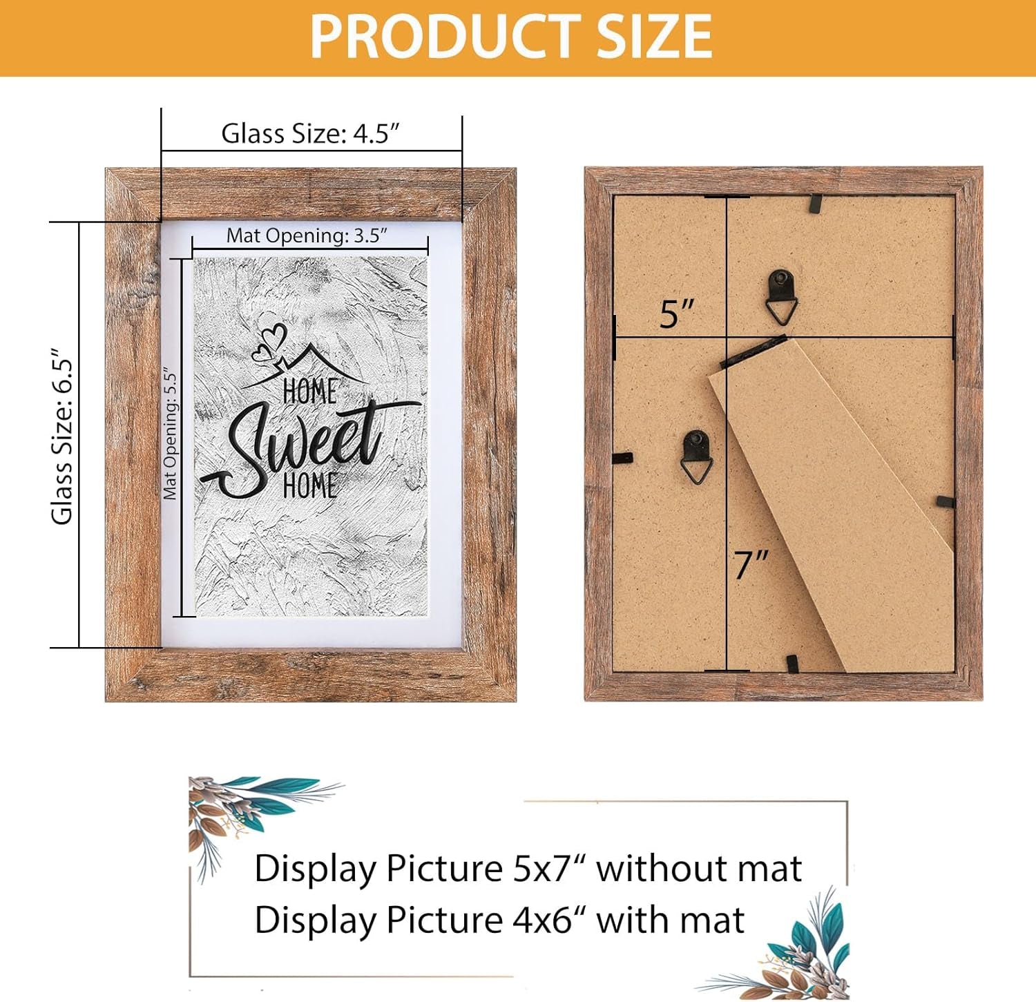 5x7-picture-frame-can-display-photo-4x6-with-mat-wood-frame-with-shatterproof-plexiglass-wall-tabletop-display-rustic-brown