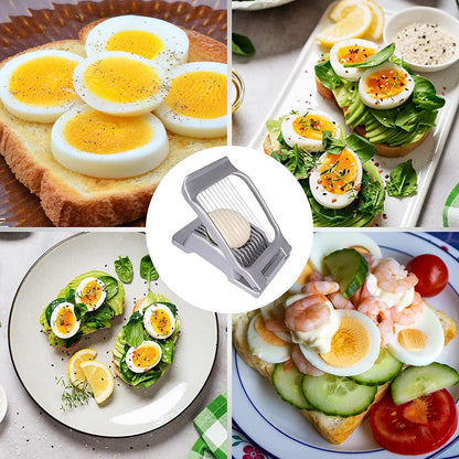Egg Slicer for Hard Boiled Eggs Egg Cutter Strawberry Slicer Heavy Duty Aluminium Slicer Stainless Steel Wire Multipurpose Egg Slicer Dicer for Soft Fruit Mushroom,Egg Slicer5