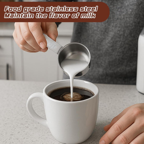 2 Pcs 1/4 Cup Stainless Steel Measuring Cup, 60 Ml 2 Oz Stainless Steel Measuring Cups Metal Coffee Scoop Cat Food Scoops for Wet and Dry Ingredients Cooking Baking Kitchen, Dishwasher Safe5