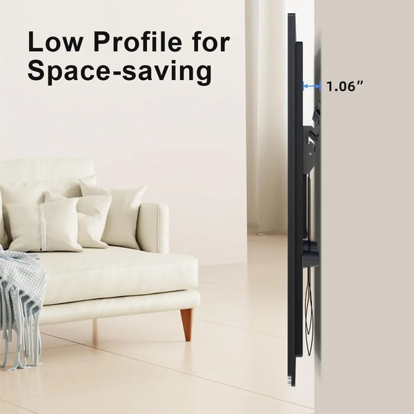 Studless TV Wall Mount for Most 23-60 Inch Tvs up to 99 Lbs, Low Profile No Drill TV Mount, Drywall Bracket with Max VESA 400X400Mm, No Stud, No Drill, Easy Install, MF83
