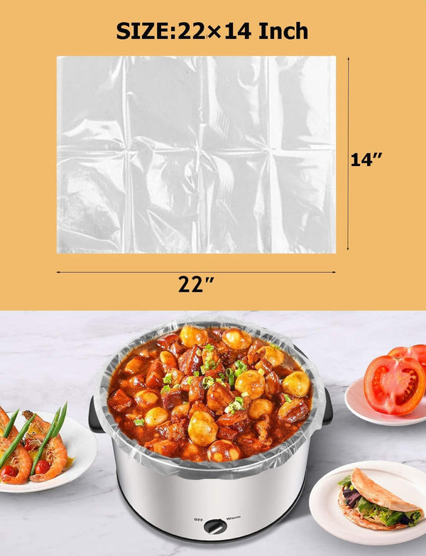 40 Counts Slow Cooker Liners and Cooking Bags, Extra Large Size Fits 6-10QT Pot, 14"X 22", BPA Free, Suitable for Oval & round Pot -2 Pack3