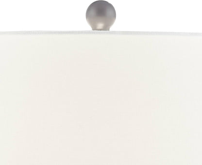 Philip 28 1/4" Tall Table Lamps Set of 2 Gray Wash Cottage Coastal Modern | White Living Room Bedroom House Bedside Nightstand Home Office Family Tapered Drum Shade3