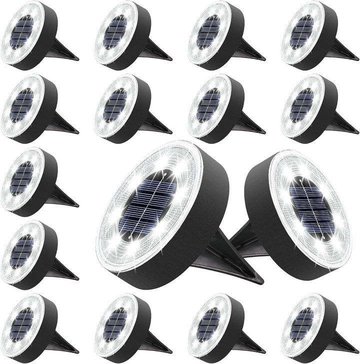 16 Pack 3.4Inch Solar Ground Lights Outdoor Waterproof, White