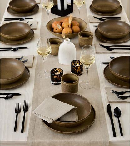 100% Pure Linen Table Runner Natural Woven, Fete 14 X 60 In5