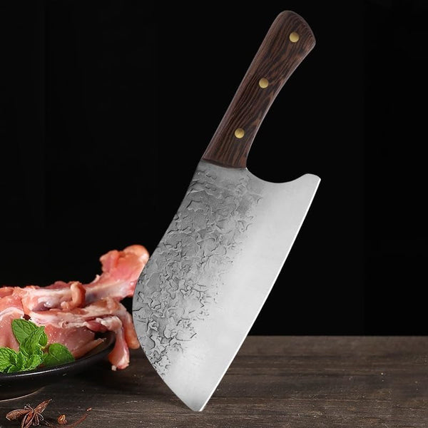 Meat Cleaver Knife, 8 Inch Handmade Kitchen Knife Chef Knife High-Carbon Meat Vegetable Chopper Traditional Butcher Cleaver Slicing Knife Cooking Tools3