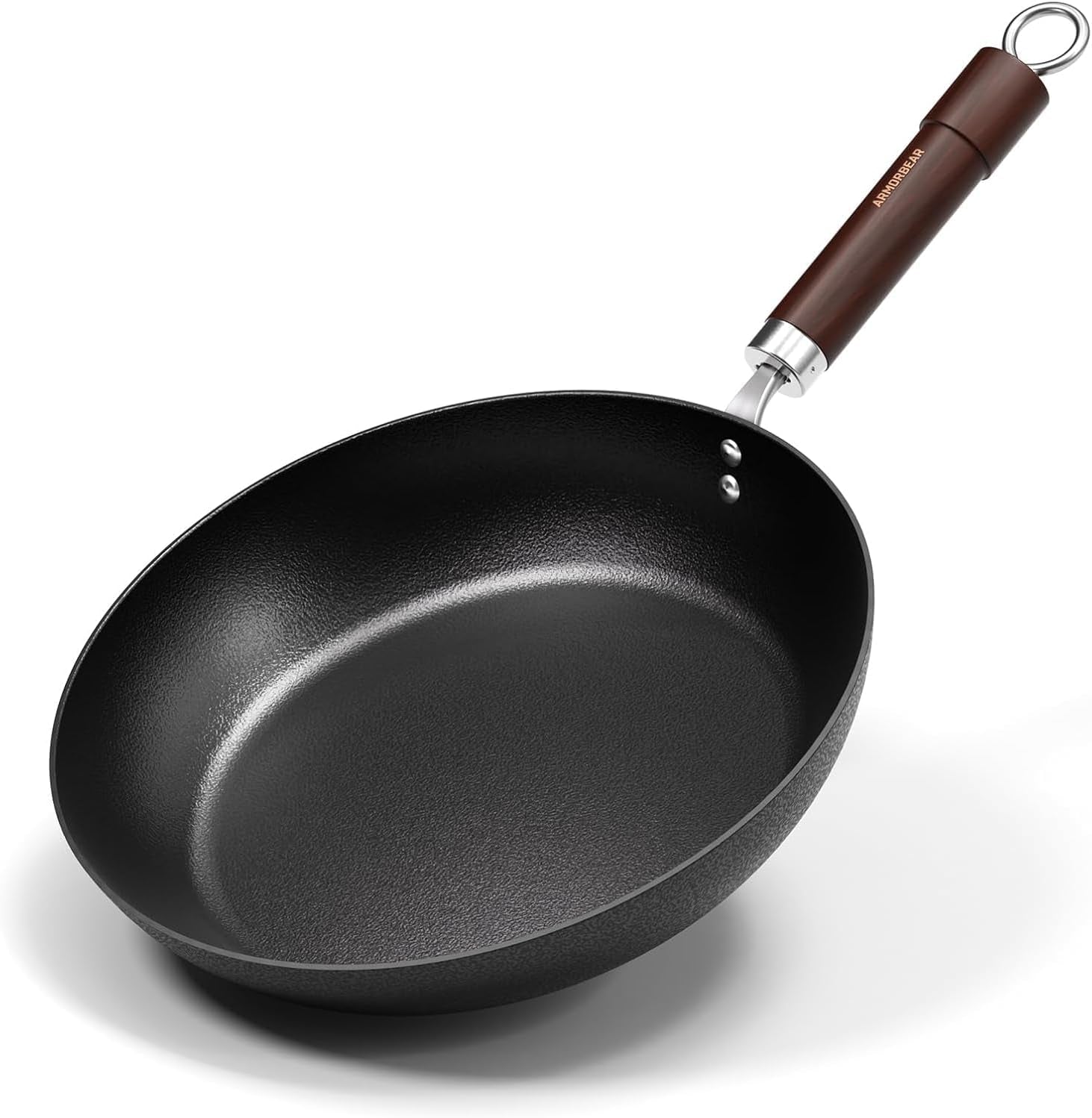 carbon-steel-frying-pan-pre-seasoned-11-inch-cooking-skillet-wooden-handle-pfas-pfoa-free-nitrided-black-fry-pan-for-kitchen-camping-chef-use