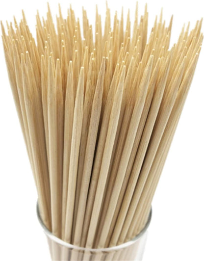 6" Natural Bamboo Skewers for Bbq，Appetiser，Fruit，Cocktail，Kabob，Chocolate Fountain，Grilling，Barbecue，Kitchen，Crafting and Party. Φ=4Mm, More Size Choices 8"/10"/12"/14"/16"/30"(100 PCS)1