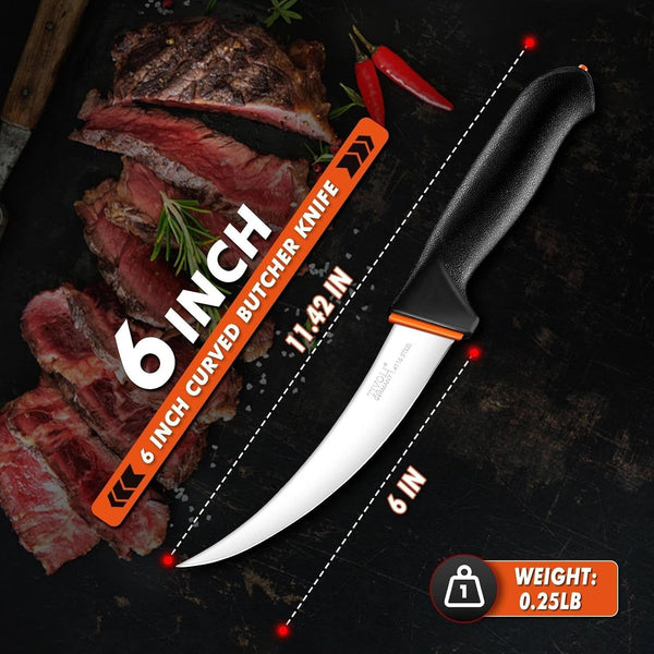 6 Inch Curved Boning Knife - Butcher Knife with Non-Slip Softgrip2