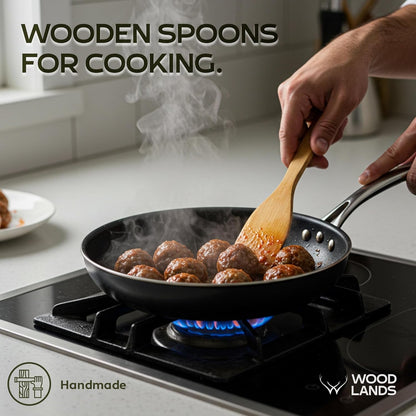 Wooden Spoons for Cooking Set of 6 – Premium Wooden Utensil Set for Everyday Use – Versatile Cooking Utensils Set Safe for Nonstick Pans – Durable Wooden Spoon Kitchen Utensils Set6