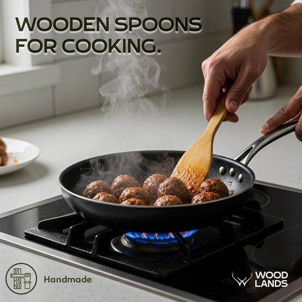 Wooden Spoons for Cooking Set of 6 – Premium Wooden Utensil Set for Everyday Use – Versatile Cooking Utensils Set Safe for Nonstick Pans – Durable Wooden Spoon Kitchen Utensils Set6