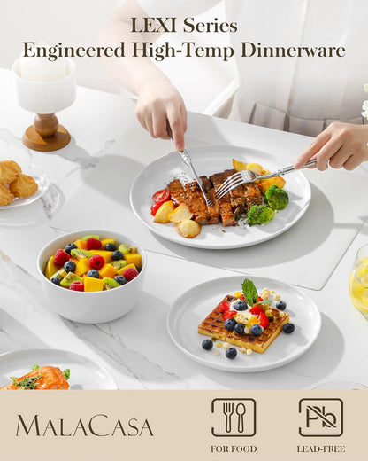 18-Piece Dinnerware Set for 6, White Porcelain Dishes3