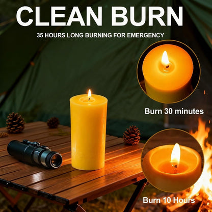 2 Pack Beeswax Pillar Candles,Non-Toxic 2X4 Inch Candle,35 Hour,Yellow5