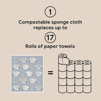 Swedish Dishcloths for Kitchen | 6 Pack Farmhouse Friends Washable Dish Rags | Cellulose Reusable Cleaning Paper Towels | Absorbent Counter Dish Cloth Sponge Kitchen Wipes, 8" L X 7" W7