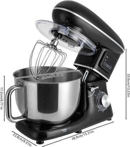 Stand Mixer, 1350W 6.5QT Electric Tilt-Head Kitchen Mixer for Bread Cake Baking Household with Mixing Bowl, Whisk, Dough Hook and Beater, 6 Speed (Black)3