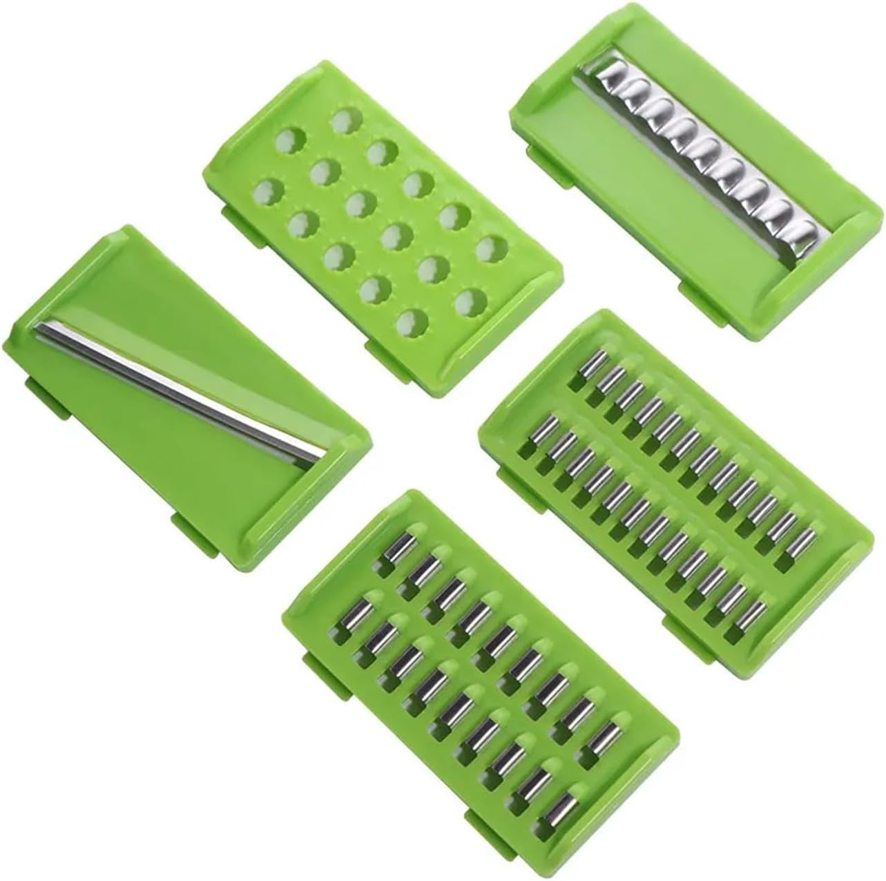 kitchen-vegetable-cutter-with-interchangeable-blades-carrot-grater-potato-peeler-slicer-tool-with-storage-container-green