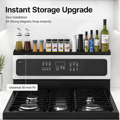 30" Magnetic Stove Top Shelf, Silicone over the Stove Spice Rack Organizer4