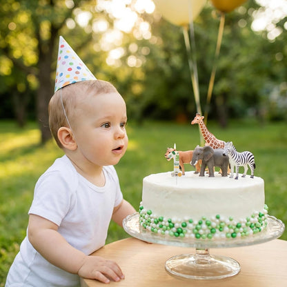 Wild Animal Number 1 Candle – Jungle Safari Theme Cake Topper for Boys & Girls First Birthday Decorations,Wild One Birthday Decorations Party Supplies5