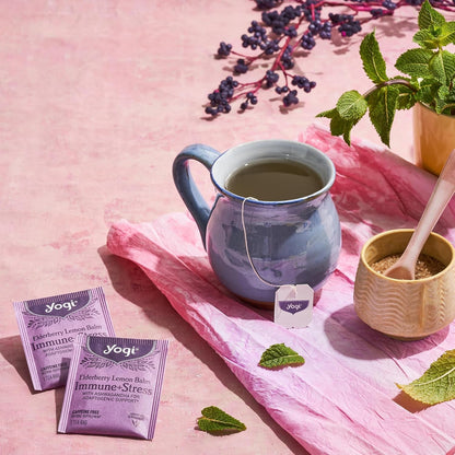Yogi Tea, Tea Immune Stress Elderberry Lemon Balm Organic, 16 Count6