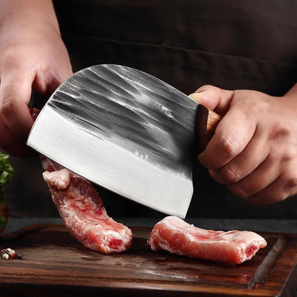 Meat Cleaver, Full Tang Powerful Handmade Knives High Carbon Steel Wide Blade Ultra-Sharp Kitchen Knives Cutting Slices Minced Meat Fish Knife6