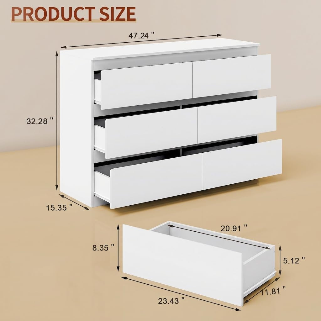 white-dresser-for-bedroom-wood-6-drawer-modern-high-gloss