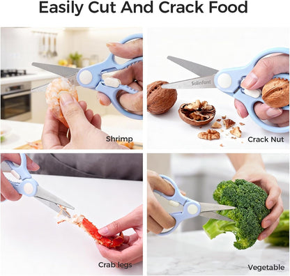 Premium Stainless Steel Portable Baby Food Safety Scissors, Detachable Feeding Shears for Toddlers Infant Kids Food Cutting Meats Noodles Vegetables with Protactive Cover7