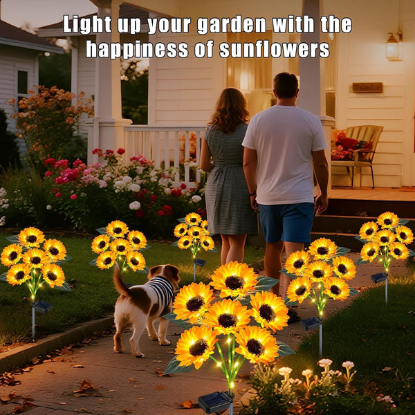 Solar Sunflower Lights 4 Pack 24 Flowers Gift for Mom7