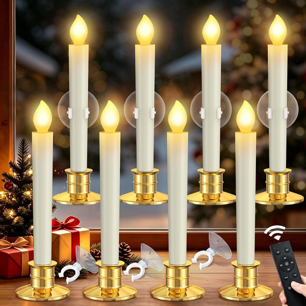 8Pcs Christmas Window Candles Lights, Flameless Candles Battery Operated1