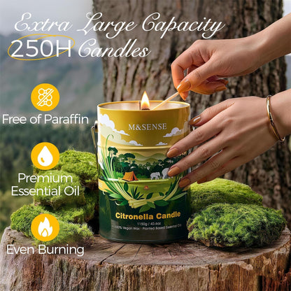 Citronella Candles Outdoor – 250 Hour Burn, 40.6Oz Large, Natural Non-Toxic Soy Wax, Outdoor & Indoor Use for Patio, Camping, Home3