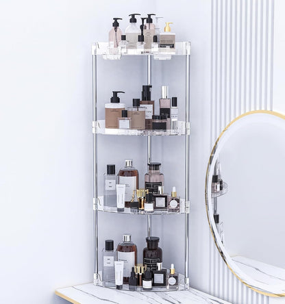 Corner Shower Caddy Standing 4-Tier Shower Organizer with Hooks7