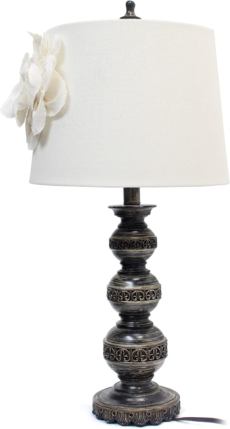 lt3097-wht-stacked-ball-lamp-with-couture-linen-flower-shade-aged-bronze