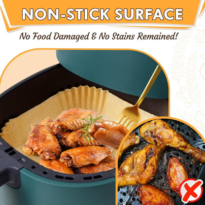 200Pcs Air Fryer Liners Disposable, Air Fryer Liners, 8.7" Square Parchment Disposable Paper Liner for Air Fryer, Parchment Paper, Baking, Roasting and Microwave4