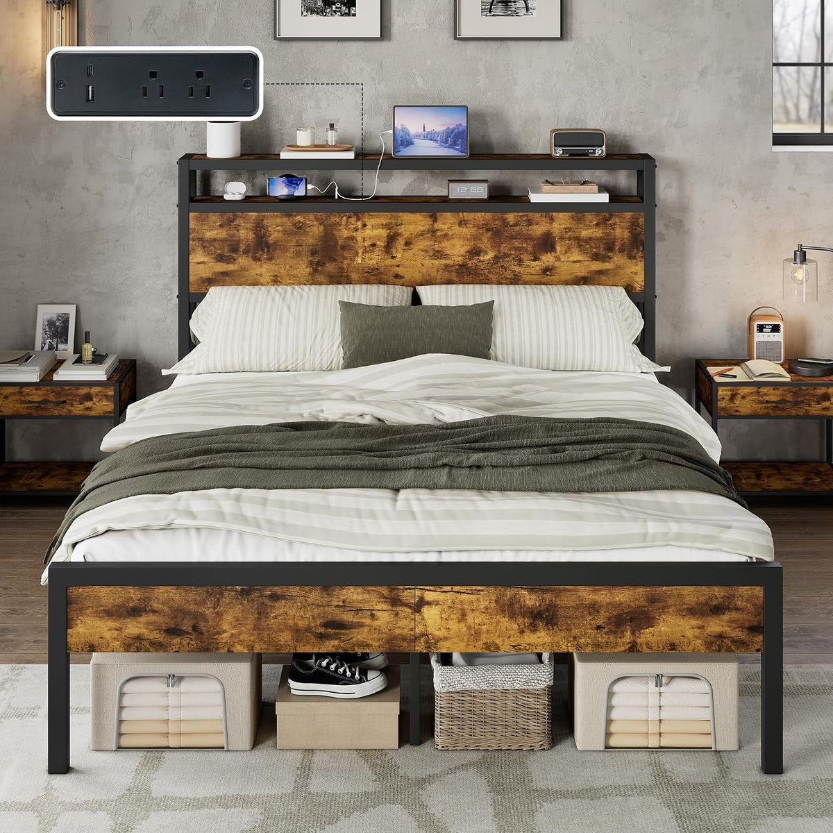 full-size-metal-bed-frame-with-charging-station