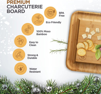 Charcuterie Boards Gift Set, Bamboo Cheese Board with Serving Accessories | House Warming Gifts New Home, Birthday Gifts for Women, Gifts for Men and Mom, Wedding, Bridal Shower, Anniversary Present6