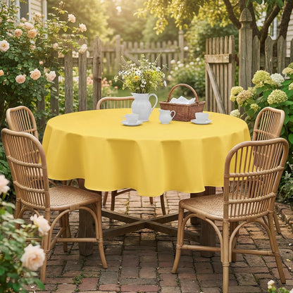 round Tablecloth 60 Inch, Yellow4