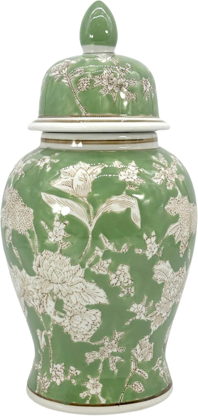 14-green-white-floral-ceramic-porcelain-ginger-jar-floral-home-decor-jar-urn-shape-vase