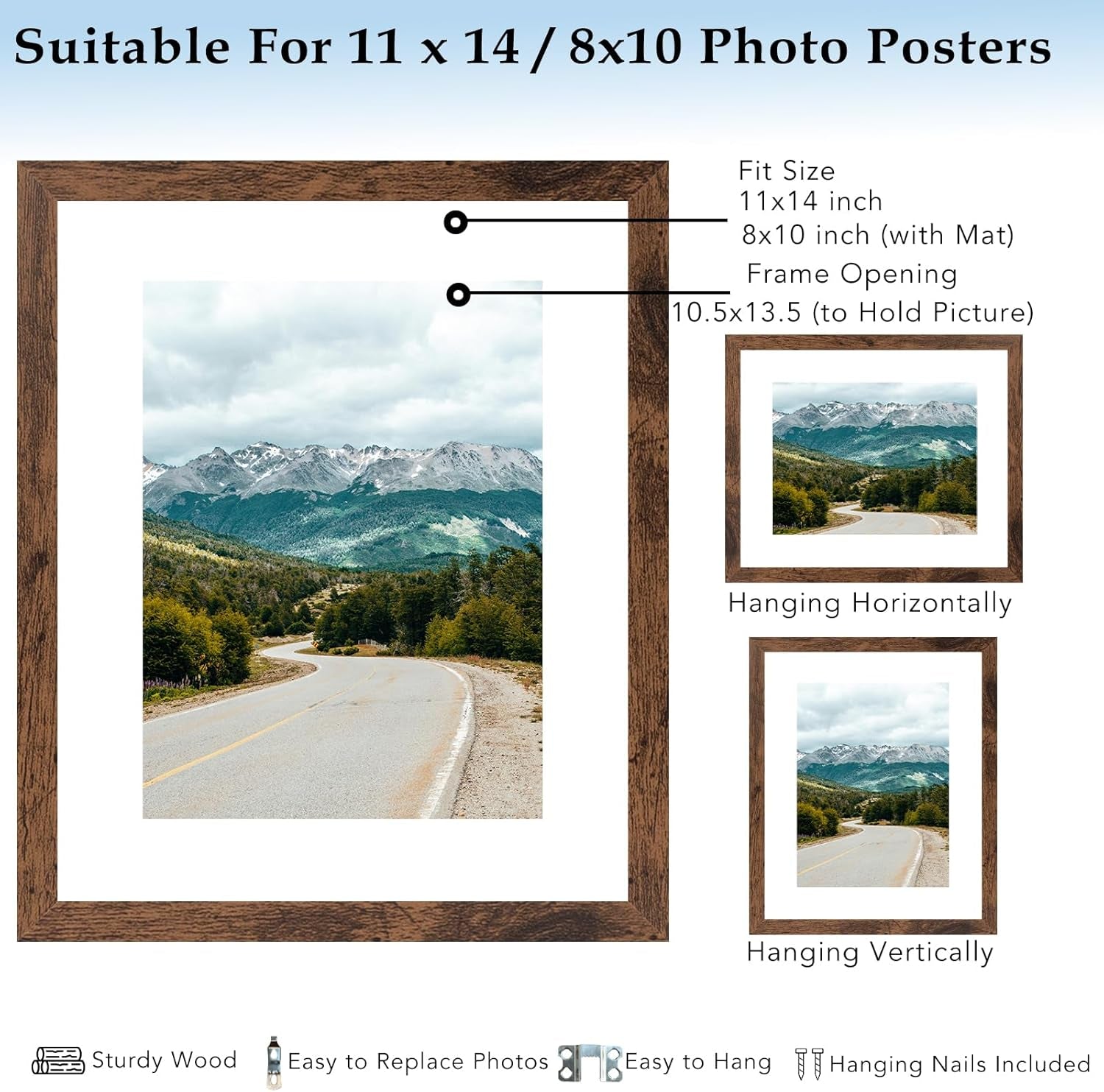 11x14-picture-frame-with-8x10-mat-deep-brown-display-8x10-with-mat-or-11x14-without-mat-wood-11-by-14-photo-frame-11-x-14-frame-for-wall-hanging-display-deep-brown