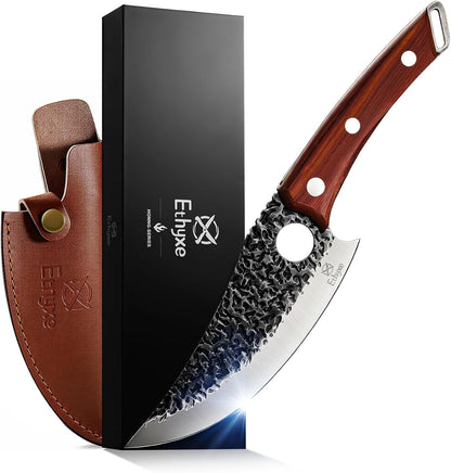 Viking Chef Knife with Premium Leather Sheath1