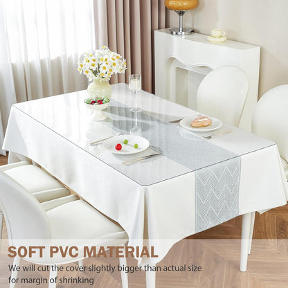 Clear Desk Mat 16X36 In, 1.5Mm Thick Plastic Table Cover Protector | Non-Slip Waterproof PVC Table Protector, Cut to Size, Spill-Stain-Scratch Proof, Fits Kitchen, Dining Table, Dresser, Desk4