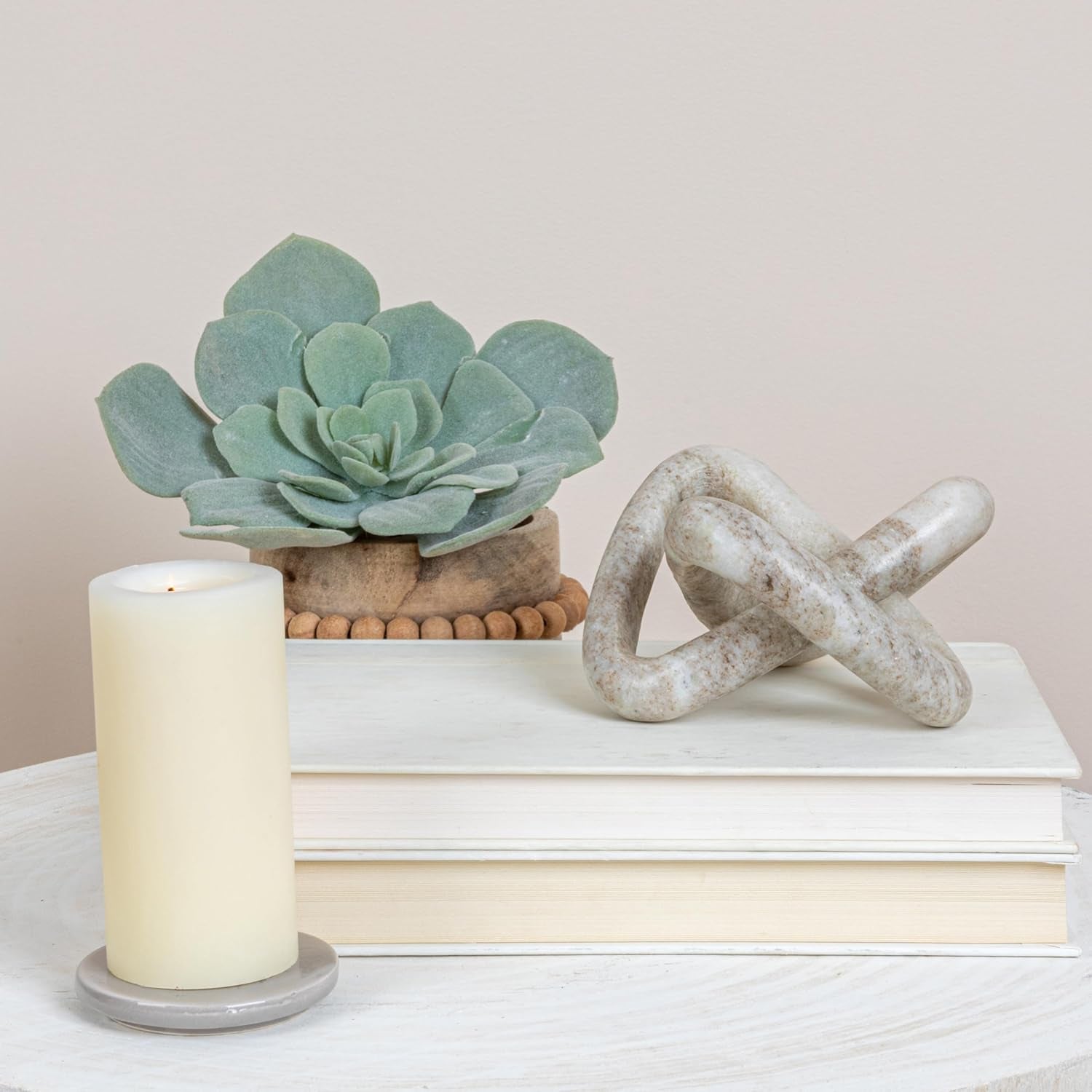 creative-co-op-modern-decorative-marble-link-knot-beige