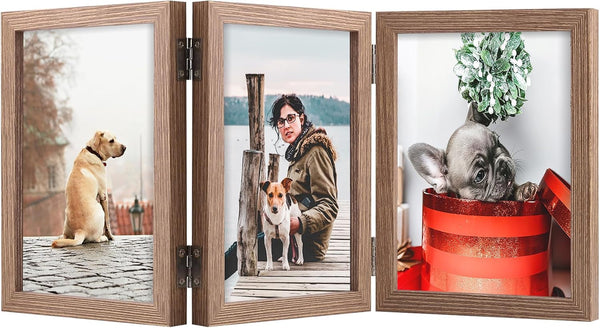 3 4X6 Picture Frame Triple Wooden Hinged Photo Frame1