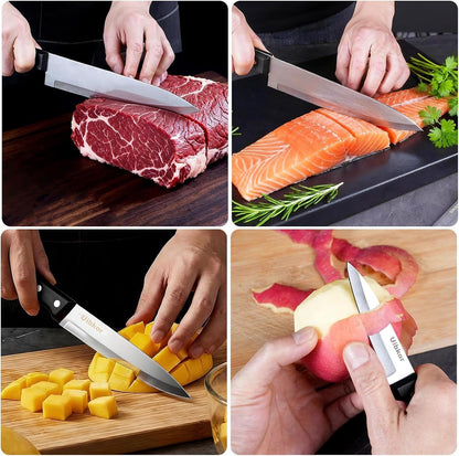 Kitchen Knife, 3-Pcs Knife Set, 8 Inch Chef Knife, 5 Inch Utility Knife6