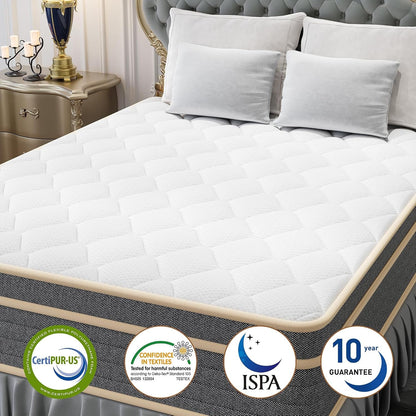 12 Inch Queen Size Mattress in a Box, Independent Pocket Spring, Targeted Support & Zero Motion Transfer, Breathable Skin-Friendly Knit Cover, Compressed for Easy Delivery & Rapid Expansion4