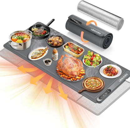 Warming Mat for Food Extra Large 36"X16" 580W Food Warming Mat Buffet Servers and Warmers,Chafing Dishes for Buffet 6 Temp 6 Hour,Roll up Food Warmers for Parties Buffet Catering Gatherings1